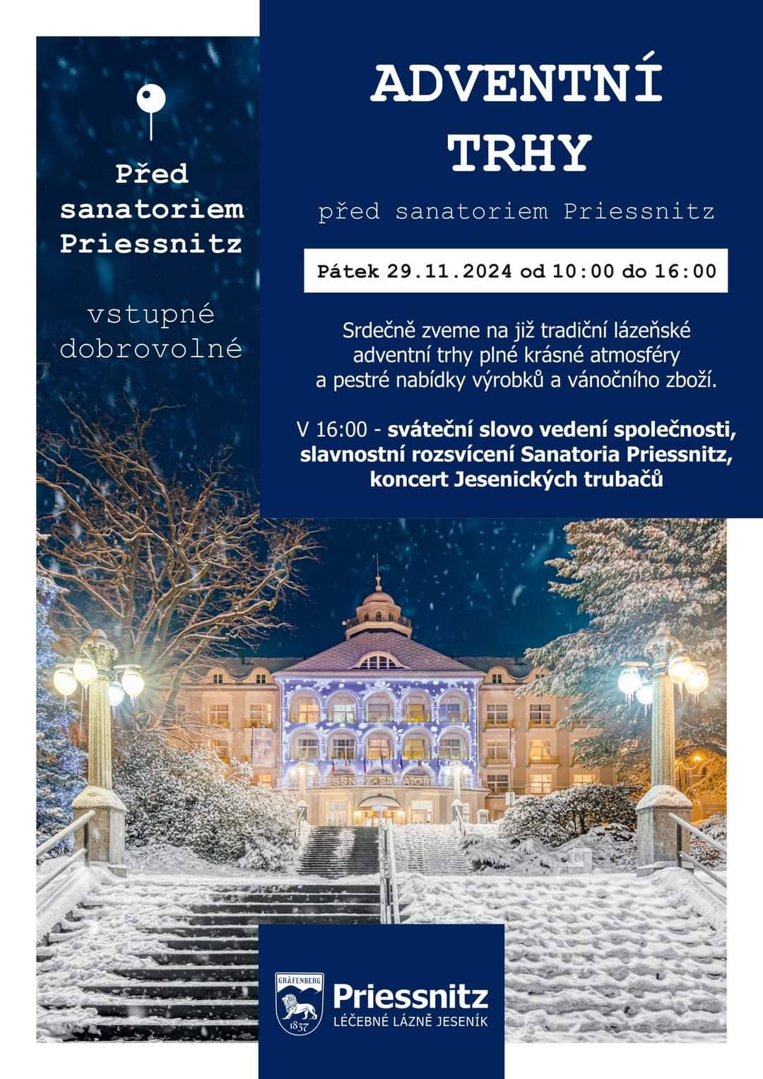 ADVENTNÍ TRHY, ROZSVÍCENÍ SANATORIA PRIESSNITZ